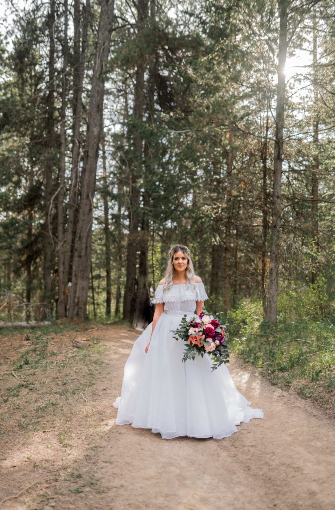 bride-wearing-off-shoulder-gown-in-smoky-mountains-bridals