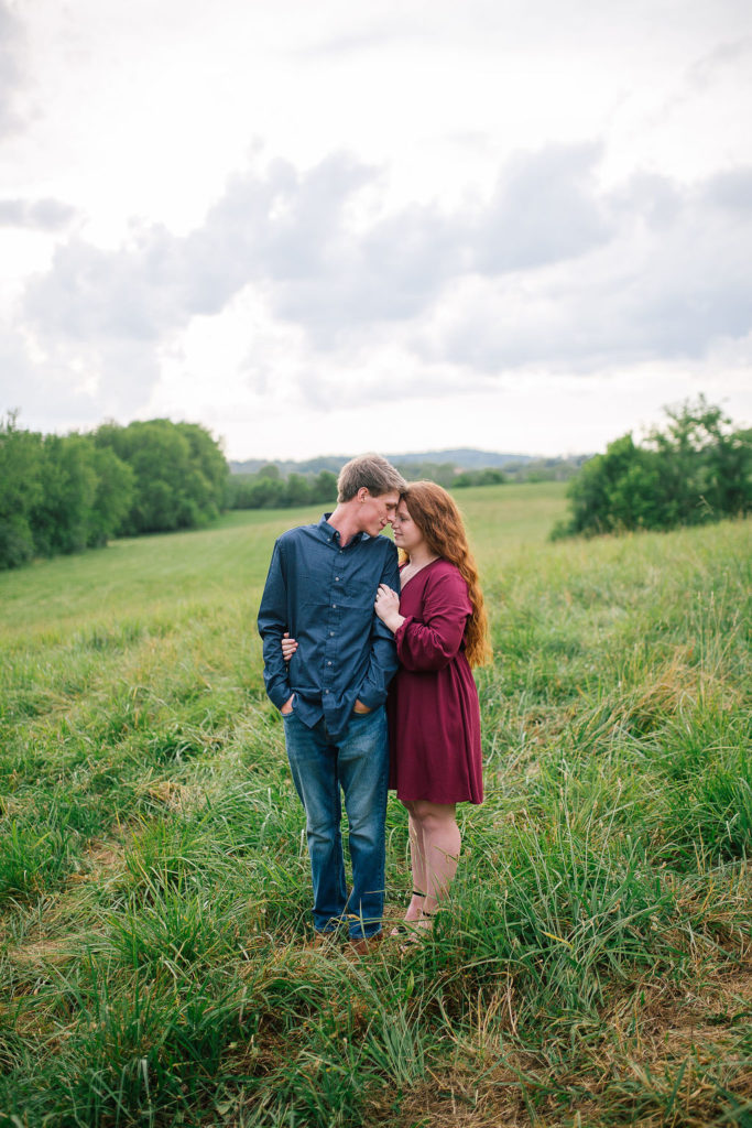 Knoxville engagement session butler's farm in the green TN feilds