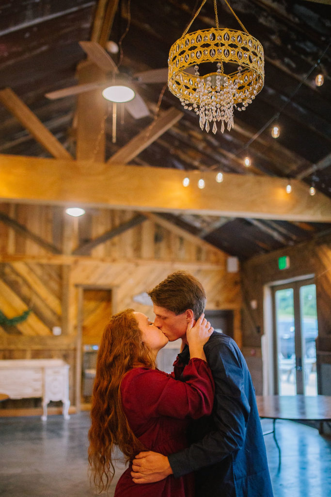 Knoxville engagement session butler's farm dancing in southern barn for wedding