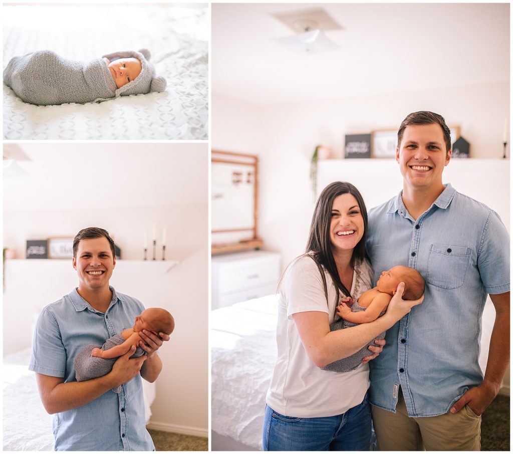 Knoxville family newborn lifestyle session look for the light photo video happy new parents with son