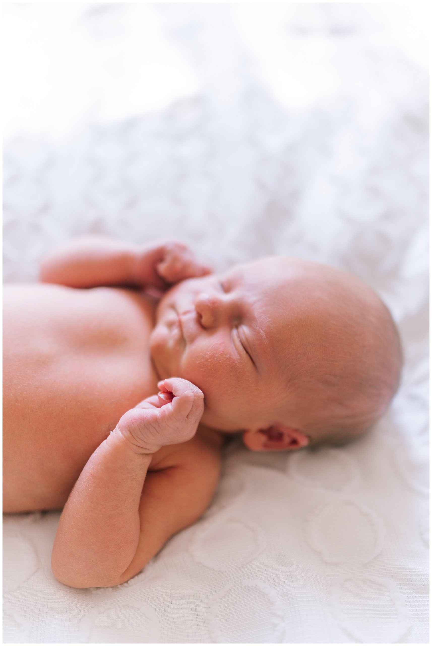 photo of a baby for a newborn session, baby boy is sleeping