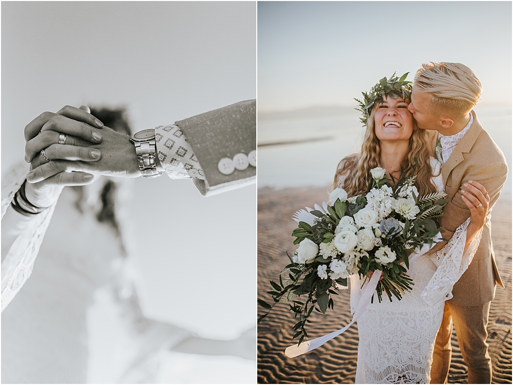 Outer banks adventurous elopement first looks bridal session look for the light photo video