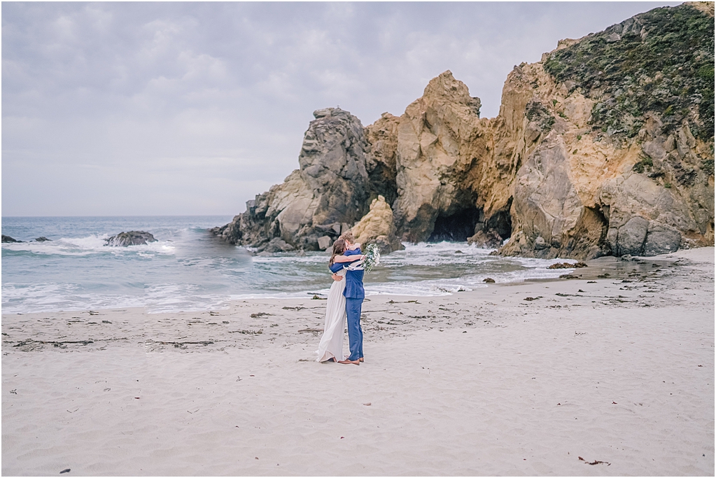Outer Banks big sur elopement beach shore bridal photos elegant and simple