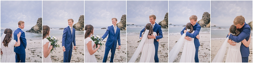 Big Sur outer banks elopement elegant and timeless first look bridal session
