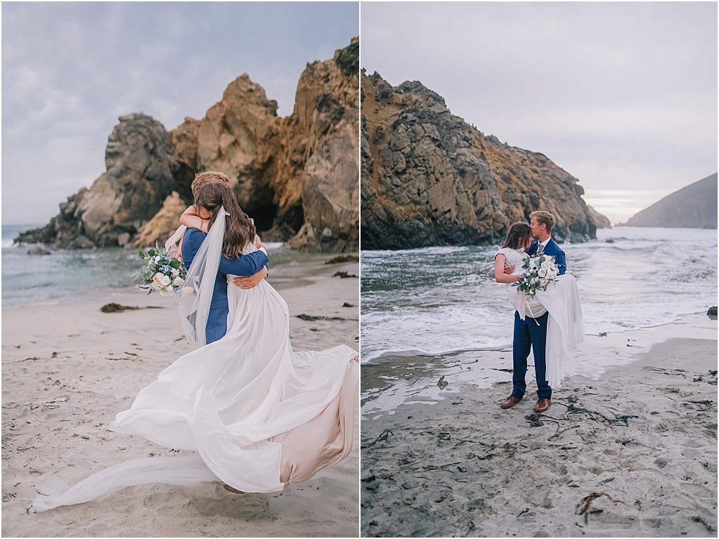 Outer banks big sur elopement photographer romantic beach ceremony