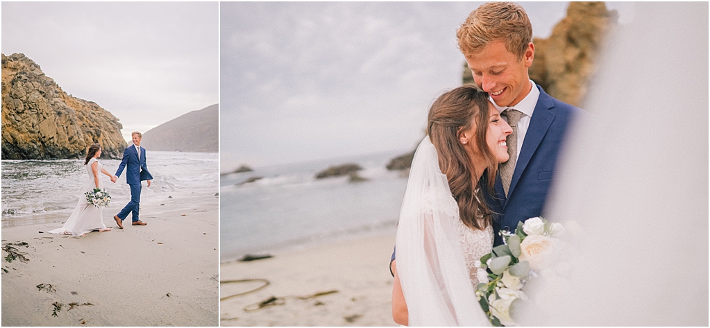 Outer banks big sur elopement photographer laughing together