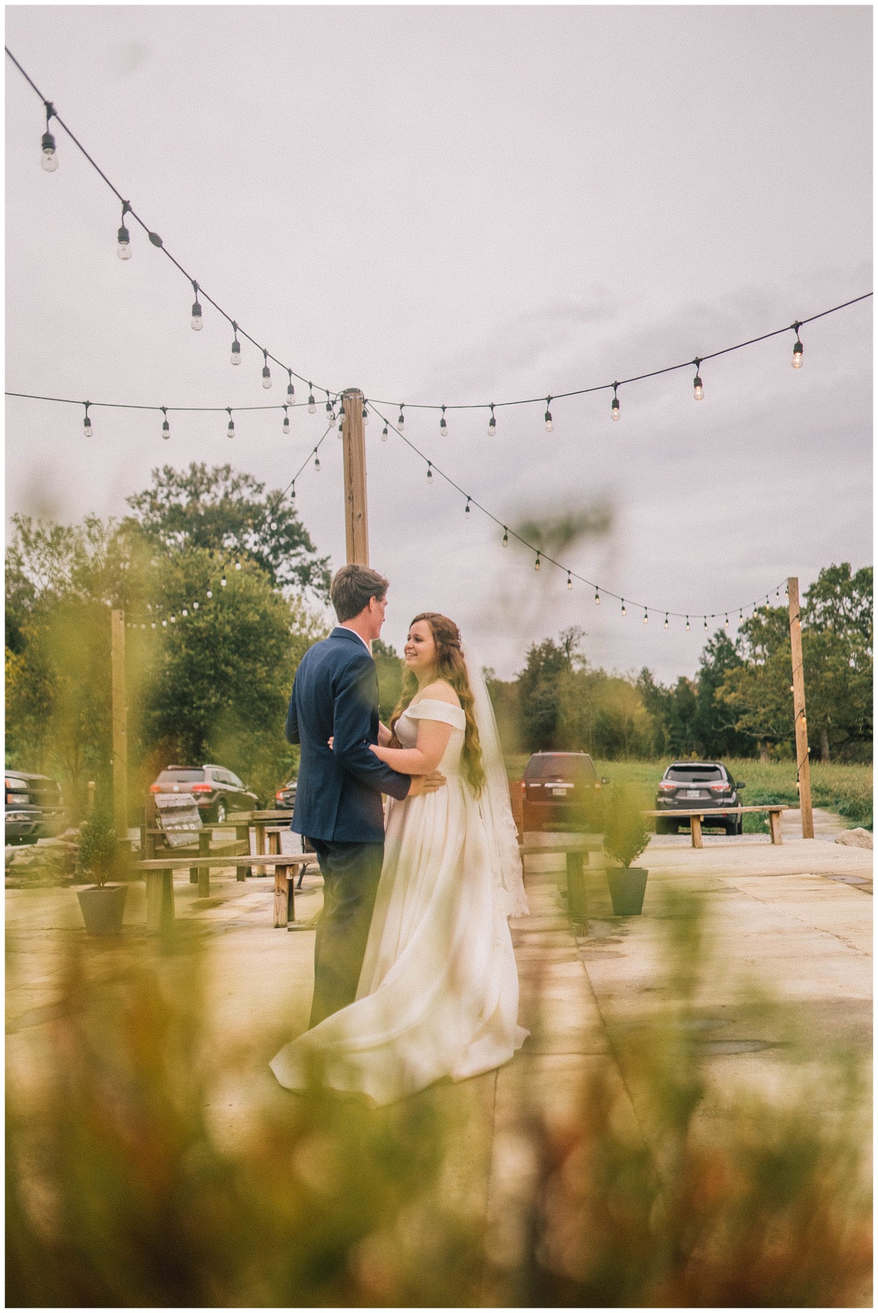 bride and groom dancing during outdoor reception in knoxville tennessee wedding