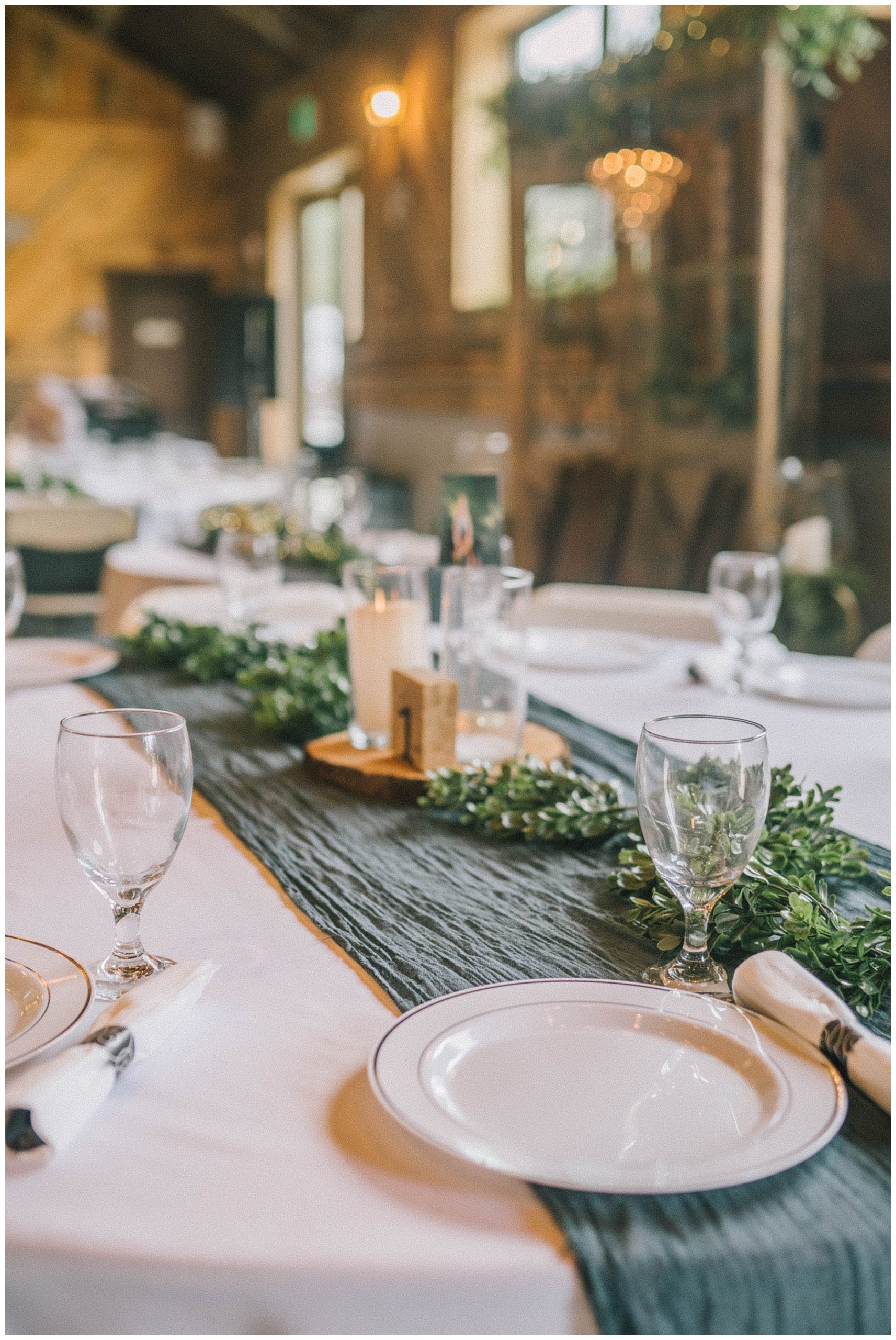 rustic greenery wedding decor at knoxville wedding