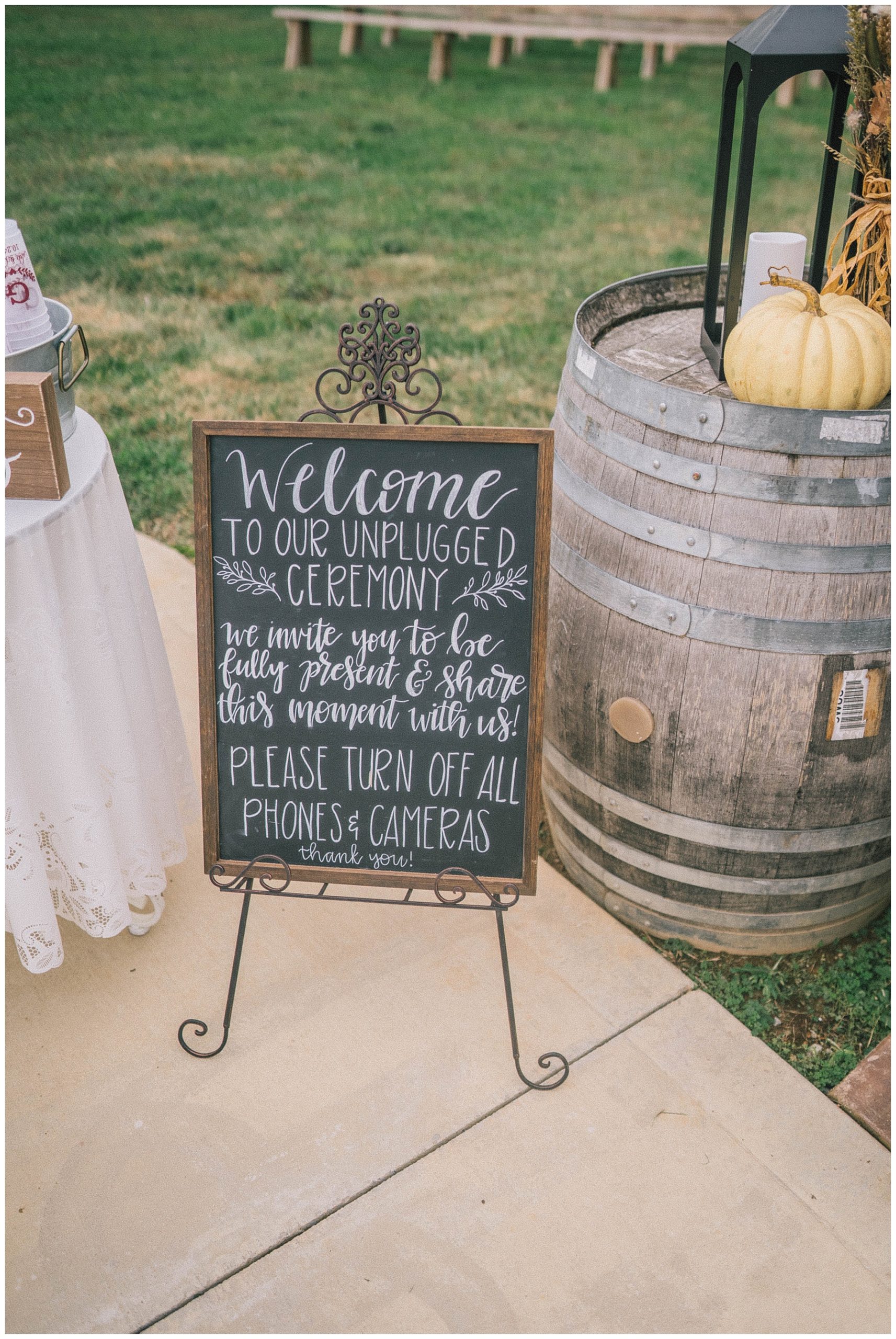 wedding decor, outdoor sign for seating at knoxville outdoor wedding