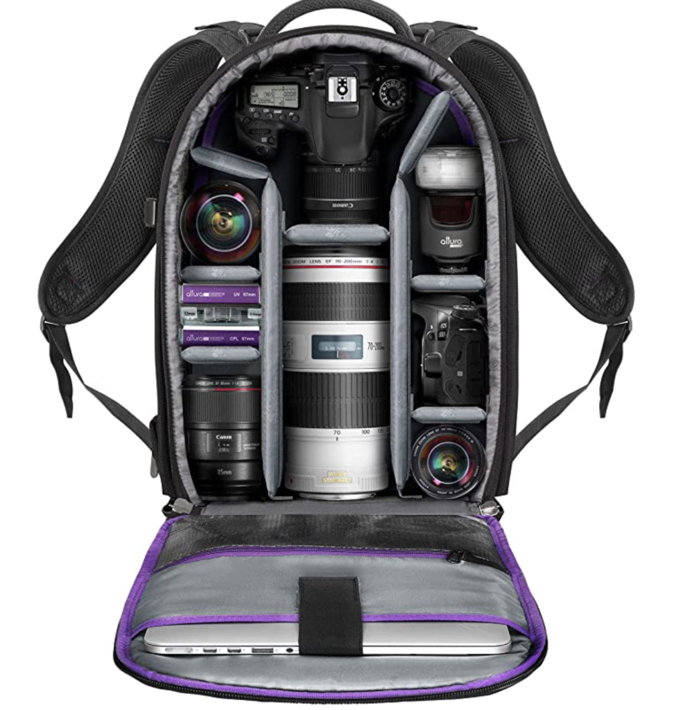 photographer's backpack with large pockets for organization
