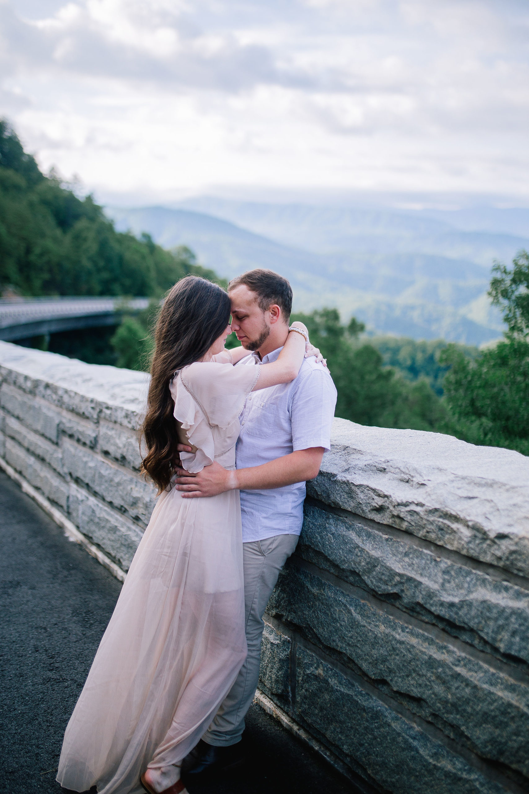 wedding day in the smoky mountains at the foothills looking over the adventure session
