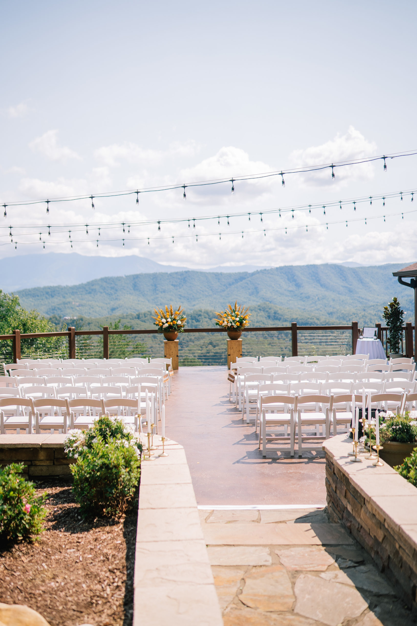 elegant outdoor ceremony space at The Magnolia in Pigeon Forge in the Smoky Mountains